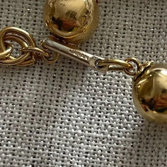 Gold tone vintage choker necklace and clip on earring set